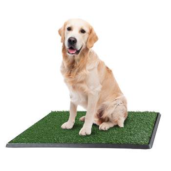 Artificial Grass Puppy Pee Pad for Dogs and Small Pets - 20x30 Reusable 3-Layer Training Potty Pad with Tray - Dog Housebreaking Supplies by PETMAKER