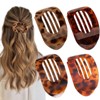 Aghana Digitals Large Tortoiseshell Flat Claw Clip - Strong Grip Round Hairpin for Thick Hair, - 3 of 4