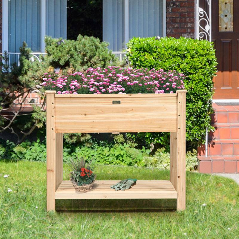 Costway Raised Garden Bed Elevated Wood Planter Box Stand for Vegetable Flower, 2 of 11