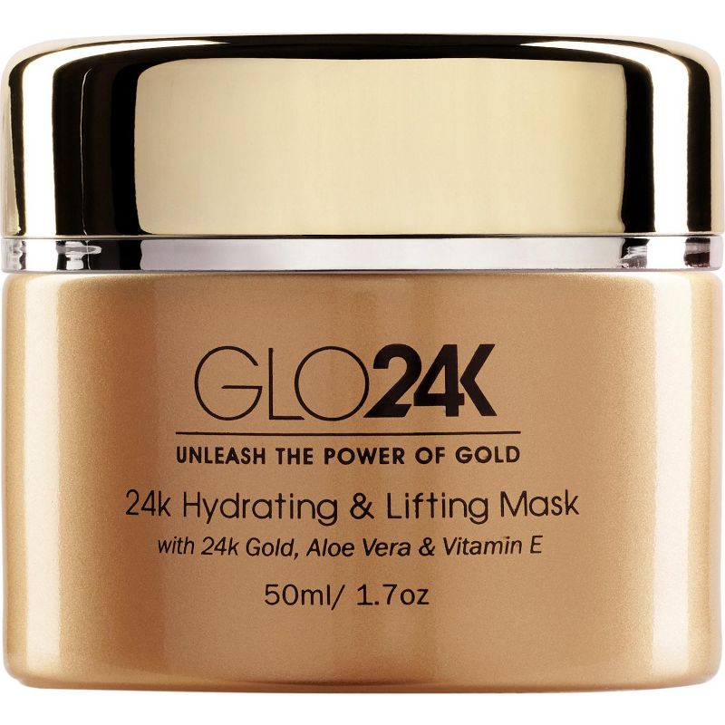 GLO24K Hydrating and Lifting Mask with 24k Gold, Aloe Vera, Peptides, & Vitamins For Hydration Boost and Lifting Effect  - Made In The USA, 2 of 5