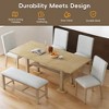 Farmhouse 76" 6-Piece Extendable Dining Table Set with Removable Leaf, Upholstered Chairs & Bench for Dining Room and Kitchen - 4 of 4