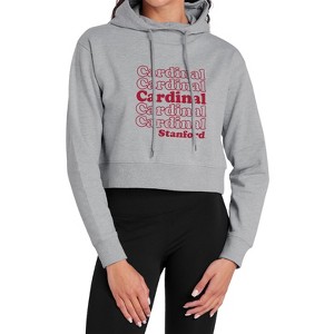 Stanford University Stacked Spirit Cropped Hoodie Pullover Sweatshirt - 1 of 4