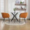 Set Of 2 Dining Chairs with Black Metal Legs,Boucle Fabric Dining Chair with Wing Back, Leisure Armchair Upholstered Accent Kitchen Chairs-Cuddlewood - 2 of 4
