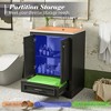 Okak Modern Freestanding Bathroom Vanity with Ceramic Sink,Small Bathroom Storage Cabinet with 2 Closing Doors & Bottom Drawer - 2 of 4