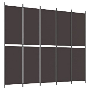 vidaXL 5-Panel Room Divider Brown 98.4"x86.6" Fabric - 1 of 1
