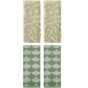 REGALWOVEN 4 Pcs Bathroom Hand Face Gym Spa Cotton Geometric Absorbent Soft Decorative Hand Towel - 1 of 4