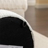 GDFStudio Marcus 17" Wood Channel Tufted Velvet/Boucle Ottoman - 3 of 4