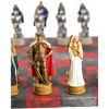 WorldWise Imports Chess Set - King Arthur Resin Chessmen on Red & Dusky Black Faux Leatherette Chess Board - 4 of 4