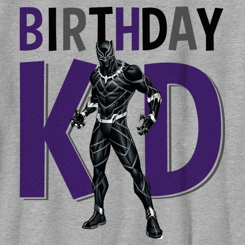 Boy's Marvel Birthday Kid Black Panther T-Shirt, 2 of 6