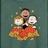 Women's - Peanuts - Peanuts Pumpkin Trio Lightweight French Terry Wide Neck Long Sleeve Graphic Shirt - 2 of 4