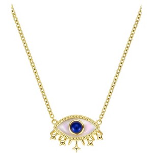 Molenia Gold Evil Eye Necklace, Pave Zirconia Evil Eye Necklace, Protection Charm Necklace, Good Luck Necklace, Crystal Necklace, Birthday Gift - 1 of 4
