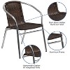 Emma and Oliver 4 Pack Aluminum and Rattan Commercial Indoor-Outdoor Restaurant Stack Chair - 4 of 4