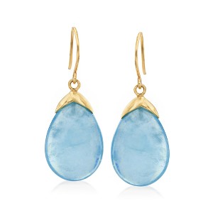 Ross-Simons 19.50 ct. t.w. Aquamarine Drop Earrings in 14kt Yellow Gold - 1 of 3