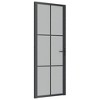 vidaXL Interior Door 29.9"x79.3" Black Matt Glass and Aluminum - 2 of 4