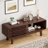 Fontoi TV Stands and Consoles, Mid-Century Modern TV Stand, Entertainment Center with Storage for Living Room Bedroom, Brown, 14.2"*17.8"*46" - 3 of 4
