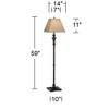Regency Hill Madison Italian Traditional 59" Tall Standing Floor Lamps Set of 2 Lights Brown Metal Bronze Finish Living Room Bedroom House Reading - 4 of 4