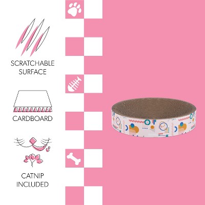 Nelson 20.13" Light Pink Cardboard Round Cat Scratcher with Catnip