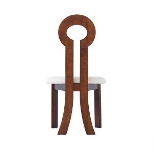 WJSHome Sheep Plush Upholstery Dining Chairs Set of 4, Rubberwood Dining Chairs, Retro Key Shape Design for Kitchen and Restaurant - 1 of 4