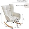 Nursery Rocking Chair, Living Room Glider Rocker for Breastfeeding, Plush Teddy Upholstered Armchairs Indoor with High Backrest - 2 of 4