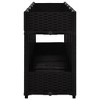 vidaXL Polypropylene Raised Garden Bed - 63"x15.7"x28" Durable Rectangular Black Outdoor Planter with Two Shelves for Flowers, Herbs, and Plants - 4 of 4