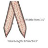 INSPIRE CHIC Women's Polka Dots Stripes Skinny Long Satin Ribbon Neck Scarves 1Pc - 3 of 4