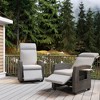 Indoor Outdoor Wicker Recliner Chair with Flip-Up Table Air Pump 155¡ã Lay Flat, Adjustable Wicker Lounge Recliner Chair with Backrest and Footrest - 2 of 4