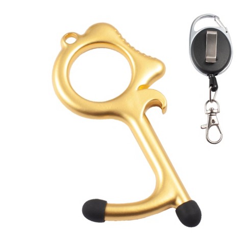 Zodaca Door Opener 2 Stylus Ends Touchless Clean Key Retractable Keychain Included Gold Target