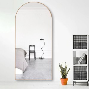 Dovelina Modern Wood Frame Arched Mirror Decorative Wall Mirror - 1 of 4