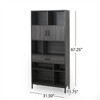 SKRAN Modern Bookcases, 3 Tier Shelves, 31.5" High Cubby Storage Organizer for Most Books, Vertical or Horizontal Use Available, Grey & Oak - 3 of 4