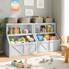 2 Tier Kids Bookshelf and Toy Storage, Box-Shaped Thickened Edge Toy Organizer for Playroom, Bedroom, Living Room, Classroom - 4 of 4