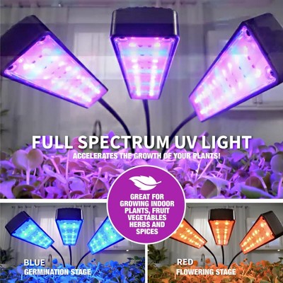 Multicolor 24-LED Adjustable Indoor Grow Lamp with Flexible Arms