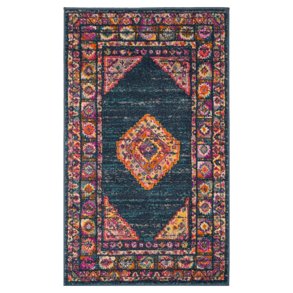 Blue Shapes Loomed Accent Rug 3'x5' - Safavieh