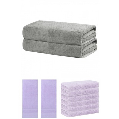 REGALWOVEN Striped Soft Absorbent Bathroom Cotton Towel Set 3 Pcs