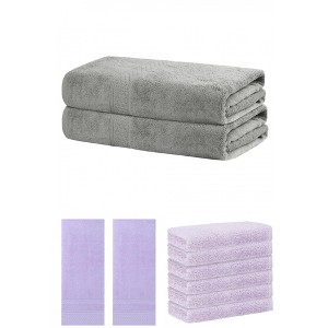 REGALWOVEN Striped Soft Absorbent Bathroom Cotton Towel Set 3 Pcs - 1 of 4