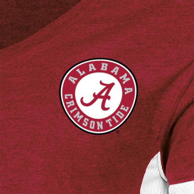 NCAA Alabama Crimson Tide Women's V-Neck Mesh Side T-Shirt, 3 of 4