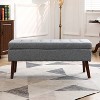 43.3"W Storage Bench for Bedroom, End of Bed Bench, Entryway Ottoman with Solid Wood Legs, Linen/PU Leather Upholstery, 300lbs Capacity - ModernLuxe - 4 of 4