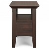 WyndenHall Normandy Narrow Side Table with Drawer Brunette Brown: Storage Shelf, Lacquered Pine Frame - 3 of 4