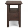 WyndenHall Normandy Narrow Side Table with Drawer Brunette Brown: Storage Shelf, Lacquered Pine Frame - image 3 of 4