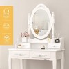 Vanity Table Set with 4 Drawer, Makeup Dressing Table w/Cushioned Stool - 4 of 4