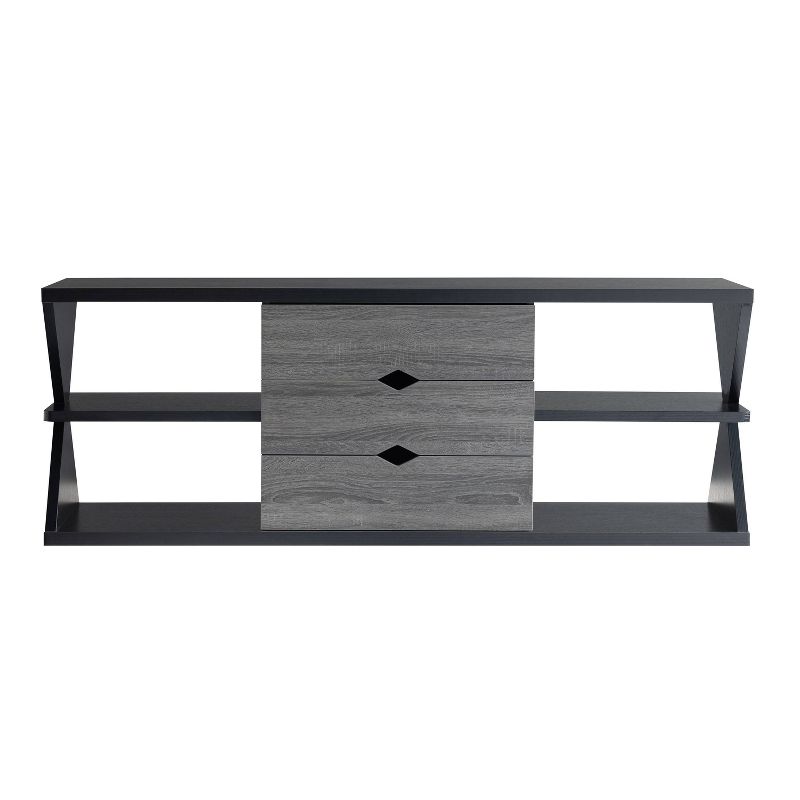 Damet 3 Drawer TV Stand for TVs up to 65&#34; Black/Distressed Gray - miBasics, 5 of 9
