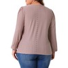 Agnes Orinda Women's Plus Size Square Neck Hollow Eyelet Long Sleeve Dressy Shirts - 4 of 4