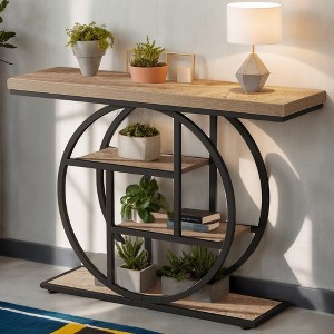 Hommoo 41.3" Industrial 4-Tier Console Table - 1 of 4