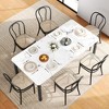 Homhougo 78.7"Farmhouse Dining Table for 6-8 People Rustic Industrial Kitchen Table with Sturdy Metal Frame & Chamfered Corners White - 3 of 4