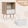 Sevobal Nightstands 2 Set Of Double-Layer Single Draw Nightstand With Drawer, Open Compartment, Pine Wood Legs, Multicolored, 15.83"*11.81"* 23.62" - 3 of 4