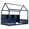 CAVINAS Twin Size Childlike House Bed Frame with Storage Bookshelf & LED Light,Modern Floor Bed for Kids Room,Bedroom,Playroom - 4 of 4