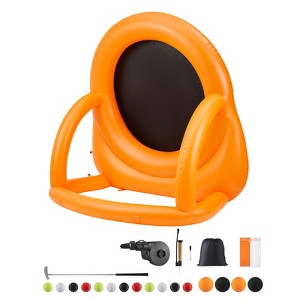 VEVOR Inflatable Soccer Dart Board, over 6 ft High Giant Soccer Dart Board with 4 Kick Balls, 12 Tennis and Air Pump, 3-Min Setup, Orange - 1 of 4