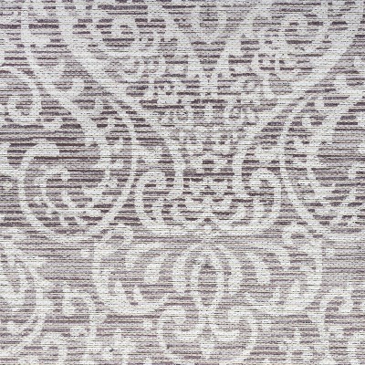 Stone Gray Damask Washable Chenille Area Rug 7'10" x 9'10"