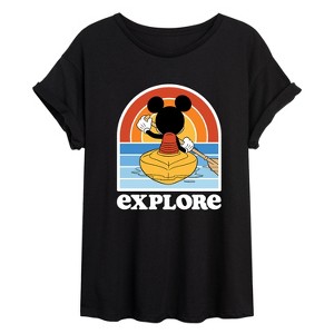 Women's - Disney - Exploring on Kayak Oversized Graphic T-Shirt - 1 of 4