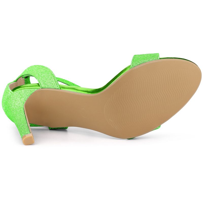 Allegra K Women's Glitter Ankle Strap Stiletto High Heel Sandals, 6 of 8