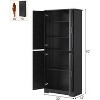 70" Tall Kitchen Pantry Cabinet with 4 doors & adjustable shelves. Freestanding utility hutch for multiple rooms. - 2 of 4